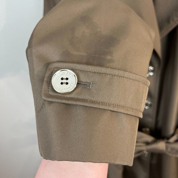 CALVIN KLEIN Trench Coat 0X Bronze Brown Single Breasted Belted Button Up Womens - Picture 6 of 12